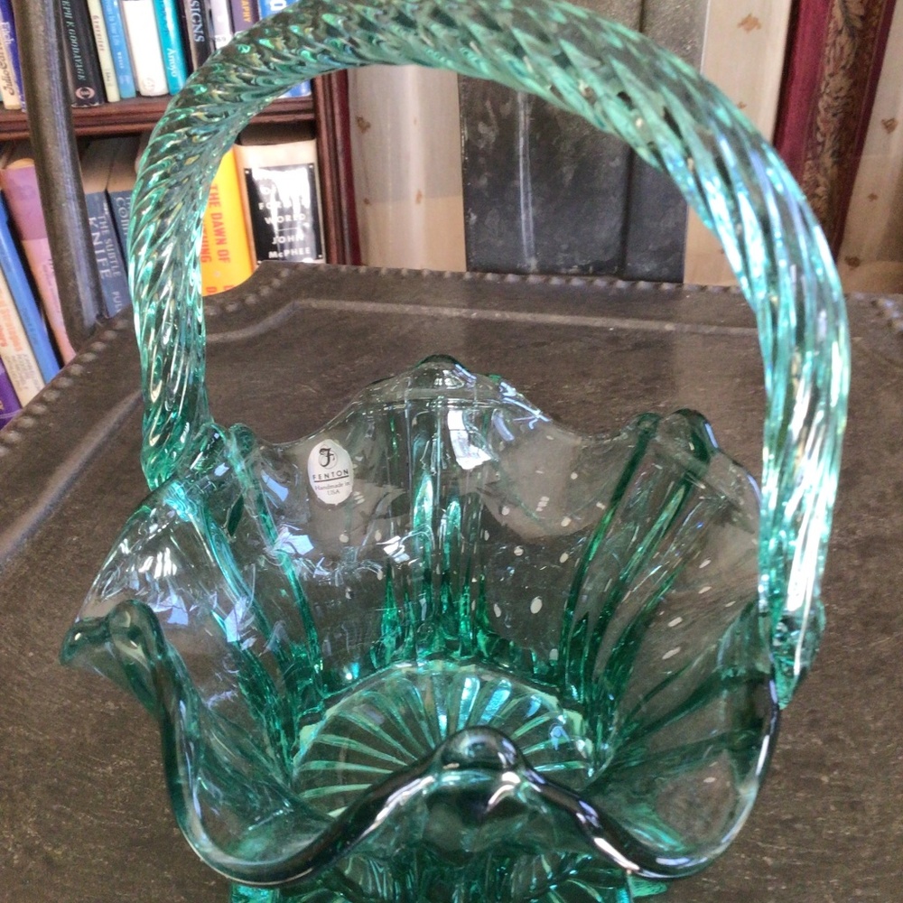 Fenton glass basket